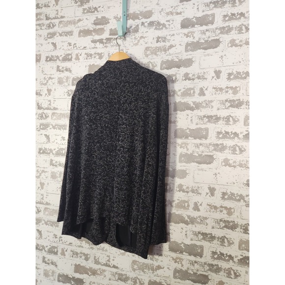Vikki Vi Cardigan Jacket Size 2X Black Abstract Slinky Knit Textured Layering - Picture 11 of 16